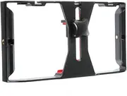 NAMOARLY Mobile Phone Frame Handheld Camera Holder Smartphone Radio Rig for Filmmaking Vlogging Webcasting Compatible with All Smartphones for Video Production Black Red