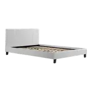 Double PU Leather Bed Frame White
