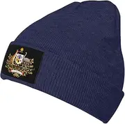 Knit Cap Australia Knitted Hat Coat of Arms Australian Beanie Winter Skull Hat for Men Women
