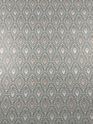 Dollhouse Wallpaper Art Deco Aqua & Pink 1:12 Or 1:24. BH Miniatures 11x20.5”