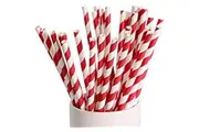 My Decorations 1000 Bulk Wholesale Pack Red White Drinking Straws Biodegradable Eco Paper Birthday Party Event Bistro Bar Cafe Take Away Straws & Stir