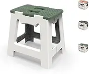 13'' Folding Step Stool for Adults & Kids Hold Up to 250 LB Non-Slip Folding Stools with Portable Handle Compact Collapsible Lightweight Foldable Stools for Kitchen, Bathroom (Green, 13in)