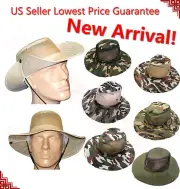 Men's Cool Outdoor Fishing Hiking Outback Safari Vented Sun Hat Cap Wide Brim