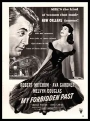 1951 Robert Mitchum Ava Gardner "My Forbidden Past" Movie Vintage Print Ad