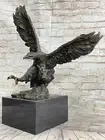 Signed American Bald Eagle Bronze Sculpture Statue Figure Art Deco Shipping Sale