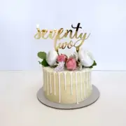 Acrylic Gold 'seventy two' Birthday Cake Topper Birthday Decorations Supplies