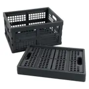 16 Liter Folding Plastic Containers Grey Plastic Crate 2 Packs