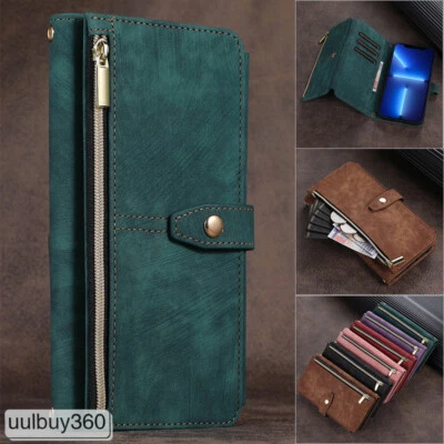 For Samsung S25 S24 S23 S22 S21 FE Ultra Case Leather Zipper Wallet Flip Cover
