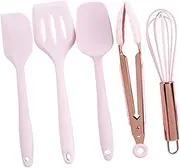 Zerodeko 5-Piece Silicone Baking Tool Set Dough Whisk Spatulas Tongs for Boys and Girls