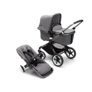 Bugaboo Fox 3 bassinet and seat pram Grey mélange sun canopy, grey mélange fabrics, graphite chassis