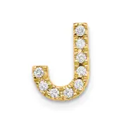 14K Yellow Gold Real Diamond Initial J Charm