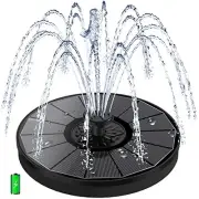 Solar Fountain with 2000 mAh Battery Backup Works in Cloudy, Glass Solar
