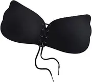 AIMALL Strapless Backless Invisible Bra Push Up Stick On Silicone Lingerie Adjustable - Premium Silicone Adhesive, Perfect for Seamless Look, Available in Black/Nude