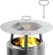 Handle Compatible with Solo Stove Yukon Bonfire Canyon Ranger Heat Deflector,Stainless Steel Handle Accessory for Fire Pit Campfire Stove Heat Diffuser