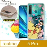 在飛比找PChome24h購物優惠-迪士尼授權正版 realme 5 Pro 繽紛空壓安全手機殼