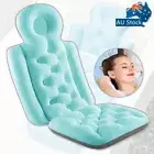 AU Full Body Bath Pillow Non-Slip Neck Back Shoulder Rest Cushion Blue Washable