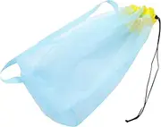 Ipetboom Beach Storage Bag Lightweight Mesh Drawstring Beach Bag for Water Drainage Portable Shell Collection Pouch for Outdoor Play Random Shoulder Strap Color