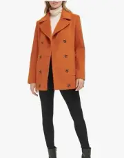 KENNETH COLE Coat Wool Blend Double Breasted Mid Length Jacket Women's XS