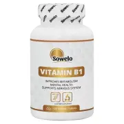 Vitamin B1 Thiamine 100mg – Tablets – Energy & Nervous System Support – Sowelo