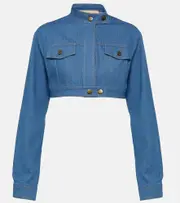 [Aya Muse] Aya Muse Pilla cropped denim jacket AU 14 blue