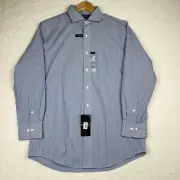 Lauren Ralph Lauren Shirt Mens 16 32/33 Blue Striped Black Label Button Up