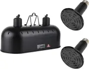 High-Quality Reptile Lighting - 15-Inch Dual Dome Heat Lamp, 150W Each