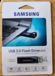 Samsung 64GB BAR (Black) USB 3.0 Flash Drive (MUF-64BC/AM) NEW SHIPS FREE!