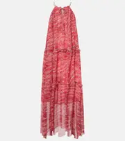 [Marant Etoile] Marant Etoile Alita chiffon midi dress AU 14 red