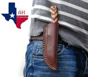 CUSTOM HAND MADE PURE LEATHER SHEATH FOR FIXED BLADE KNIFE AH .6