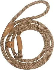 Lucpawz Pet Slip Lead Dog Leash, Easy to Use Braided Rope Slip Leash, Dog Lead and Collar Combo for All Breeds Macchiato 6ftx12mm