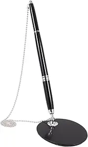 SECFOU Desk Blank Retail Beaded Business Desks For Ballpoint Secure Refills Metal Office Sign Front Base Gel Stores School And With Workplace Counter Work Lobbies Pens Chains