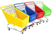 UPKOCH 4Pcs Mini Supermarket Handcart Models Storage Shopping Cart for Miniature Desktop Ornaments