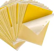 100Pcs Yellow Sticky Fly Traps,Fly Paper Stickers,Sticky Fly Catchers Dual-Side for Mosquitoes, Houseplant, Garden (Twist Ties Included)