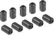 uxcell 9mm Ferrite Cores Ring Clip-On RFI EMI Noise Suppression Filter Cable Clip, Black 10pcs