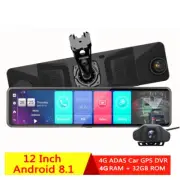 12inch Car Dvr Rearview Mirror 4G android 8.1 ADAS Car Dashcam reversing camera
