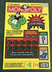Monopoly Minnesota Instant SV Lottery Ticket