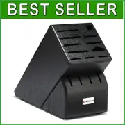 Sleek 15-Slot Black Knife Storage Block - Durable Eco-Friendly Craftsmanship