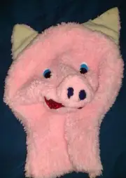 Plush Pink Pig Puppet Unfinished Needs Head Stuffing