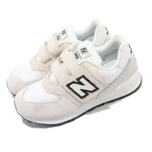 【NEW BALANCE】童鞋 574 W 寬楦 米白 黑 麂皮 魔鬼氈 中童 小朋友 NB 紐巴倫(PV574WB1-W)