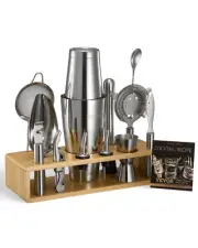 Cocktail Shaker Set 13 Pcs Bartender Kit Stainless Steel Bar Tool Set Silver