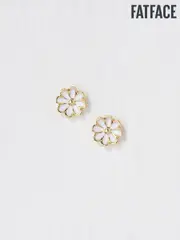 FatFace White Enamel Daisy Stud Earrings (AD6850) | $20