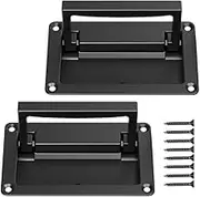 YUDTKK 2 Pack Zinc Alloy Recessed Pull Handles Container Handle Black Flush Lift Recessed Door Handle,4.33 Inch