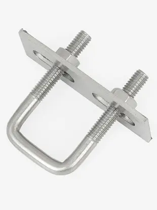 M8 304不銹鋼方型卡直角U型卡螺栓直角螺絲U型方卡管卡扣方管夾管