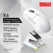 Attack Shark X6 2.4G Receiver Optical Mouse Wireless Gaming Mouse 26000DPI PAW3395 Bluetooth~Compatible Mouse For MacBook Laptop Mice & Trackballs ...