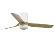Flat Ceiling Fan With LED Light and Remote Control Mini Punt Tub Dc Maple