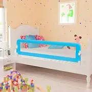 Toddler Safety Bed Rail 2 pcs Blue 150x42 cm - Foldable Child Bed Guard with Washable Polyester Fabric, Suitable for 18 Months to 5 Years, Compatible with Most Beds with 10-20 cm Mattresses