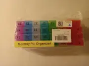 Monthly Pill Organizer Twice A Day AM PM 31 Day