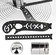 Huairdum Drawing Stencil Ruler, Magnetic, Metal, 17mm