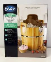 Oster Ice Cream Shop 4-Qt Wooden Bucket Ice Cream Maker Electric Brand NEW Item
