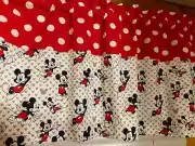 Mickey Mouse Red White Polka Dot Window Valance Topper Treatment Decor